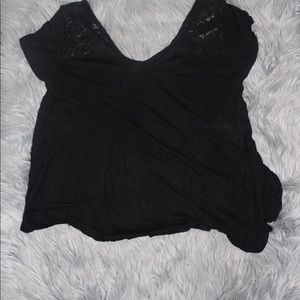 Lace shouldered crop top